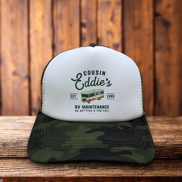 National Lampoon Cousin Eddie Mens Trucker Hat Camo Snapback Funny Meme Ball Cap - Picture 1 of 4